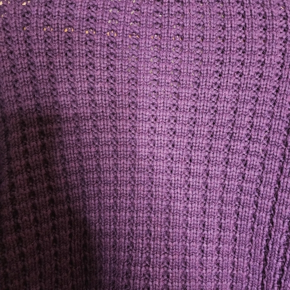 Eddie Bauer Deep Purple Chunky Knit Cardigan Size Large - Picture 3 of 6